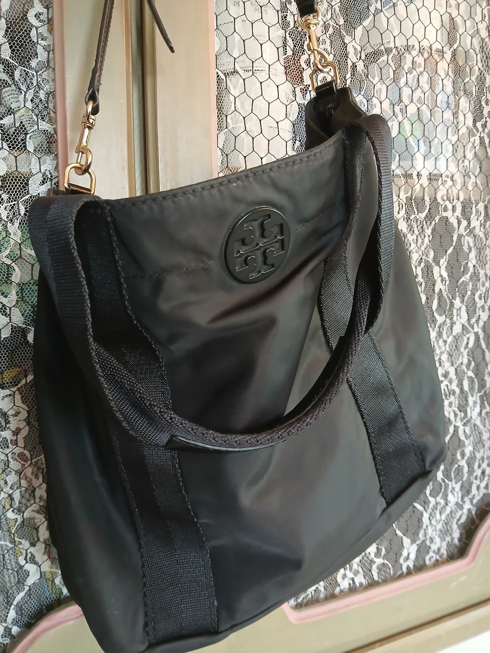 Tory Burch Black Nylon Tote Bag